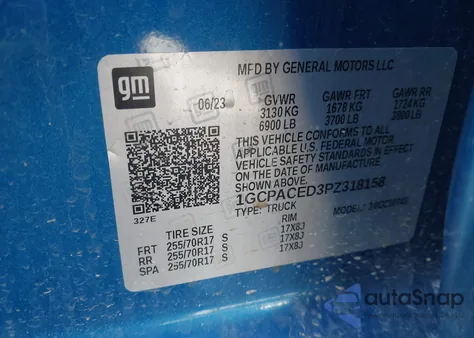 2023 Chevrolet Silverado 2Wd Standard Bed Lt from USA, damaged, VIN 1GCPACED3PZ318158